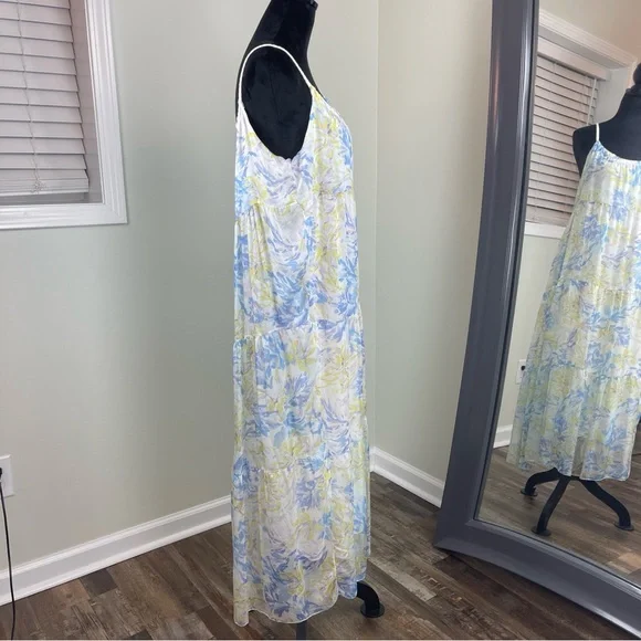 Elana Baldi Floral Spaghetti Strap Maxi Dress Size M-Made In Italy - Picture 3 of 7